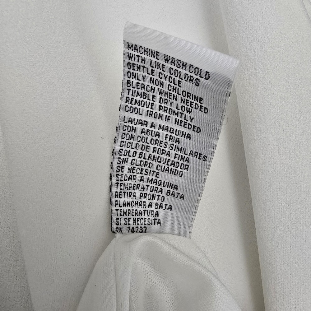 Shelby & Palmer Dress Womens 14W White Bow Neck Shift Short Sleeve‎ Knit Lined - Picture 8 of 12